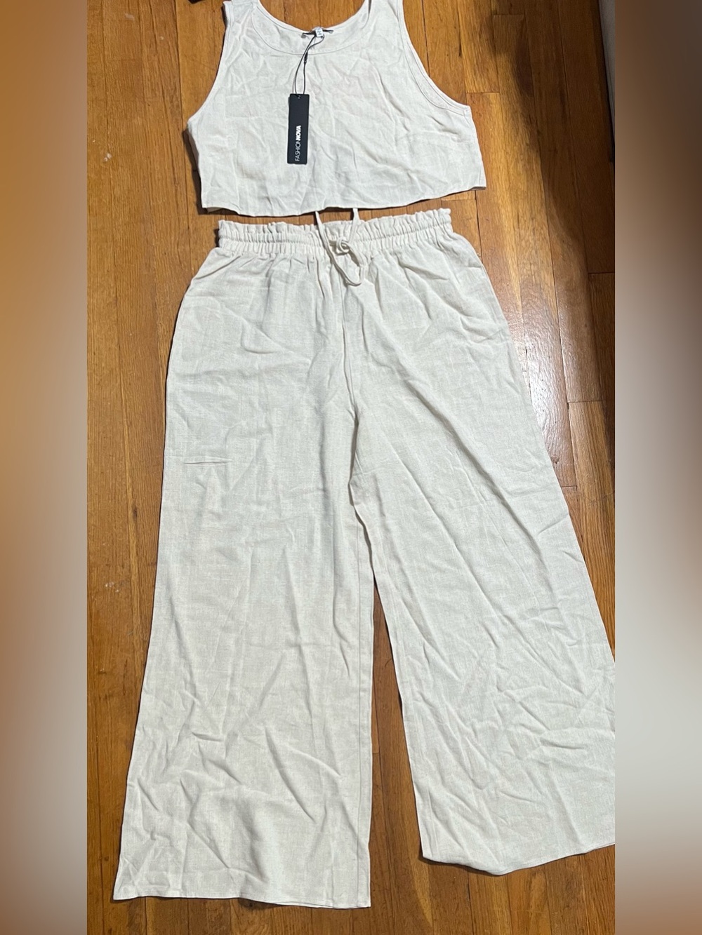 Fashion Nova Day Dreaming Linen Pant Set